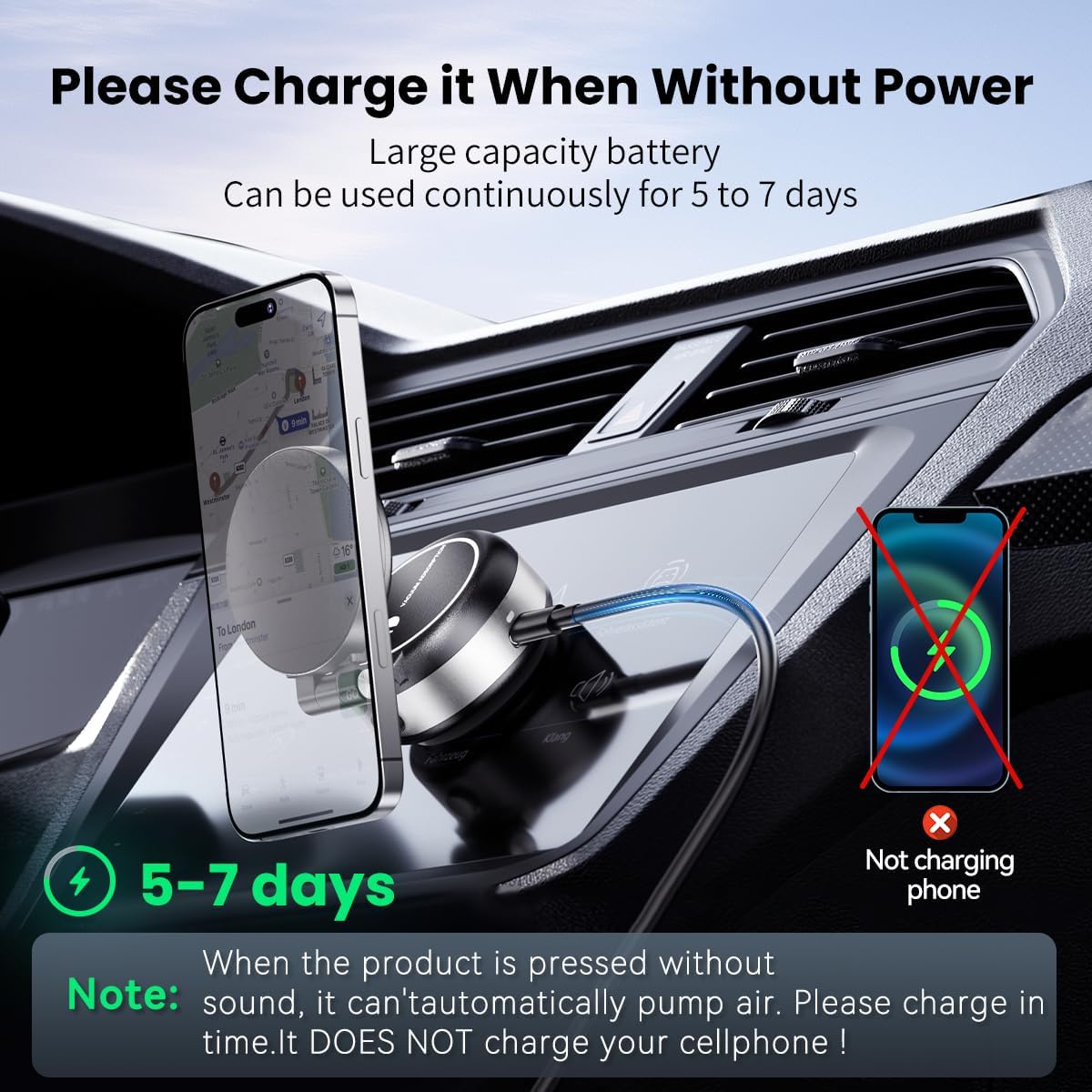 Support de téléphone électrique pour voiture, ventouse sous vide, télescopique, magnétique, absorpti